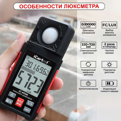 Люксметр цифровой iCartool IC-M106