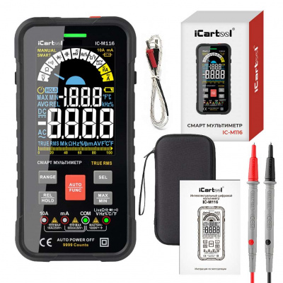 Профессиональный смарт мультиметр цифровой iCartool IC-M116